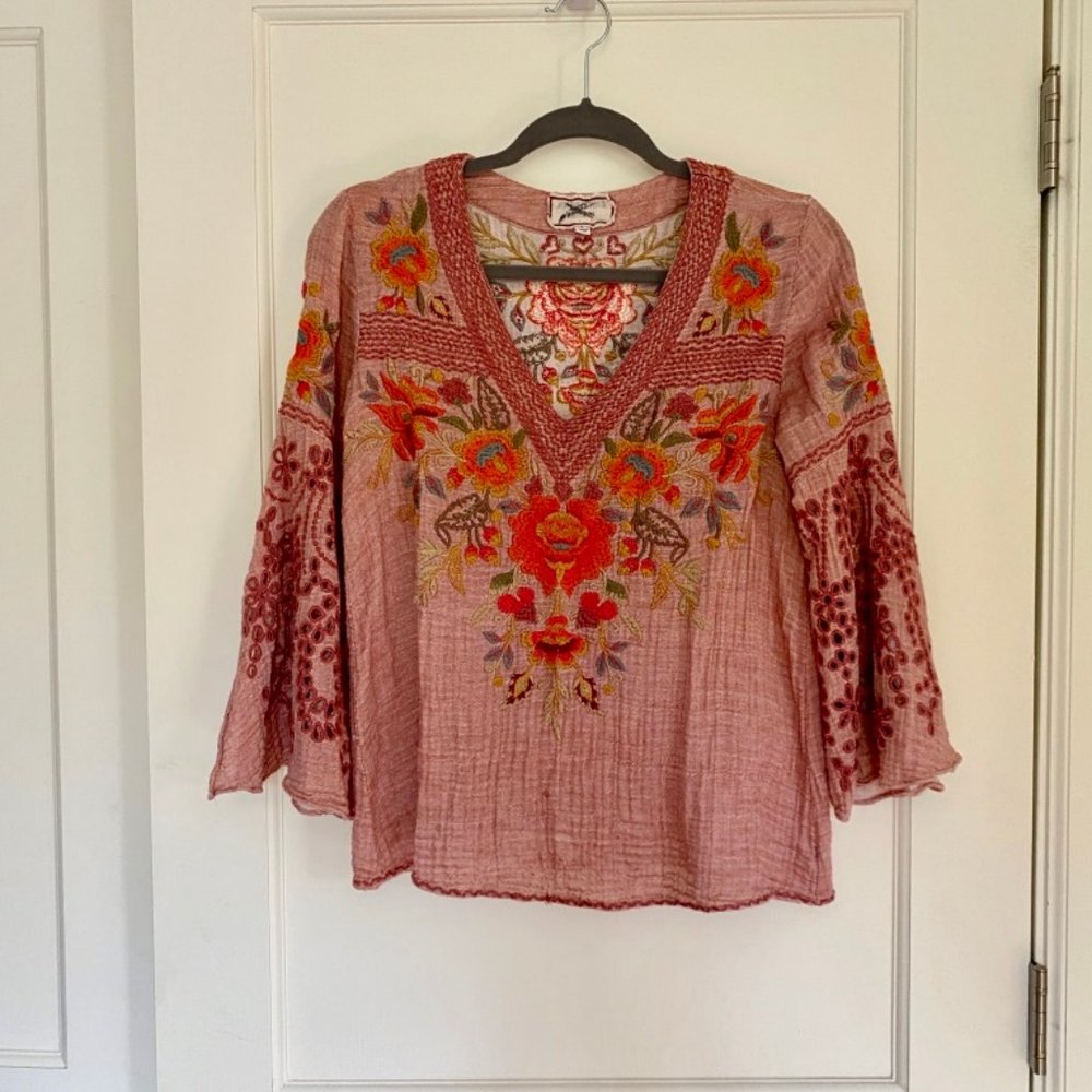 Johnny Was Embroidered Blouse